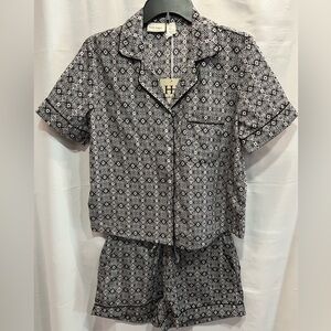 NWT Haute Hippie Two Piece Short Sleeve Pajama Set Size S